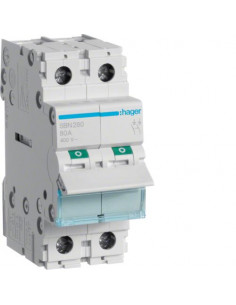 Interrupteur modulaire 2 pôles 80A HAGER SBN280