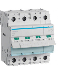 Interrupteur modulaire 4 pôles 63A HAGER SBN463