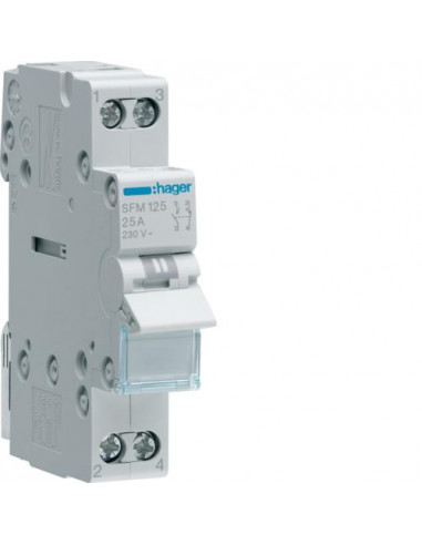 Inverseur modulaire 1 pôle 25A. I-II HAGER SFM125