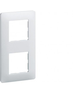 Essensya Plaque 2 postes réversible entraxe 71mm Blanc HAGER WE402