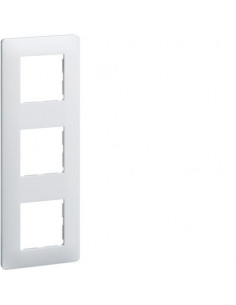 Essensya Plaque 3 postes réversible entraxe 71mm Blanc HAGER WE403