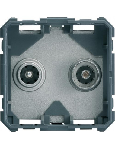 Prise TV + FM gallery direct 2 modules HAGER WXF253