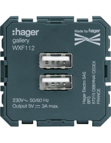 Chargeur USB gallery HAGER WXF112
