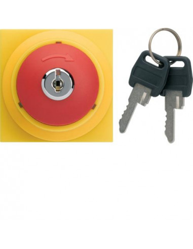 Arrêt d'urgence gallery à clé 2 modules HAGER WXF610