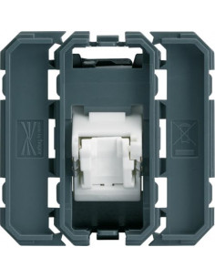 Prise RJ45 gallery cat.6 FTP 2 modules incliné a 45° HAGER WXF231