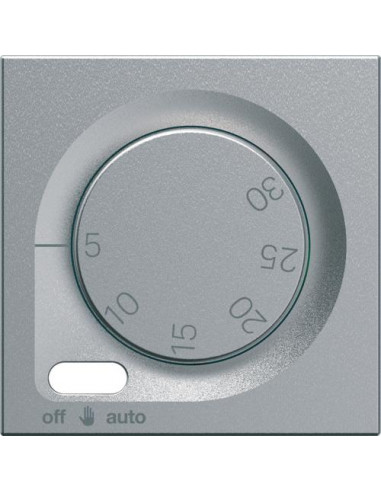Enjoliveur thermostat fil pilote gallery titane HAGER WXD316T