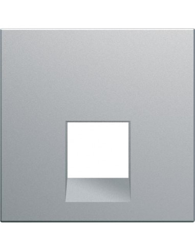 Enjoliveur prise RJ45 gallery 45° 2 modules titane HAGER WXD230T