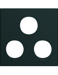 Enjoliveur prise TV+FM+SAT gallery 2 modules night HAGER WXD256N