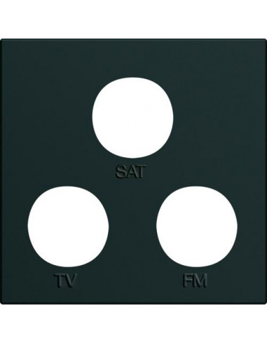 Enjoliveur prise TV+FM+SAT gallery 2 modules night HAGER WXD256N