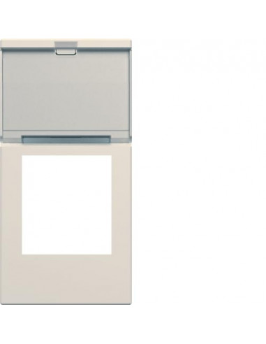 Enjoliveur prise RJ45 gallery avec porte-étiquette 1 module dune HAGER WXD205D