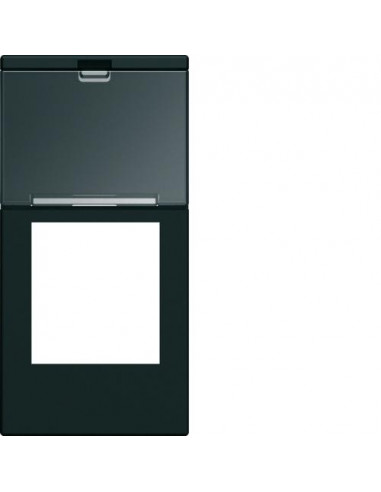 Enjoliveur prise RJ45 gallery avec porte-étiquette 1 module night HAGER WXD205N
