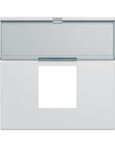 Enjoliveur prise RJ45 gallery avec porte-étiquette 2 modules pure HAGER WXD206B