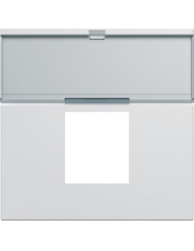 Enjoliveur prise RJ45 gallery avec porte-étiquette 2 modules pure HAGER WXD206B