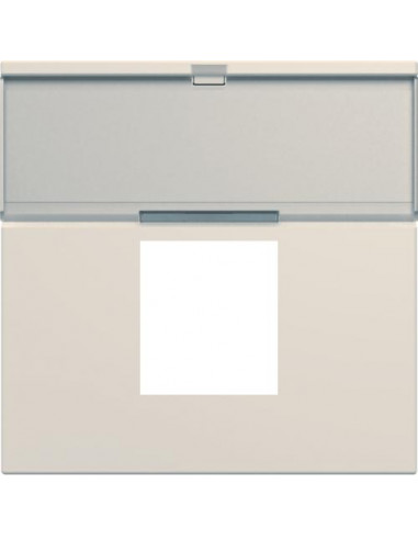 Enjoliveur prise RJ45 gallery avec porte-étiquette 2 modules dune HAGER WXD206D