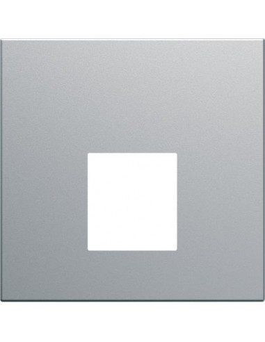 Enjoliveur prise RJ45 gallery sans porte-étiquette 2 modules titane HAGER WXD202T