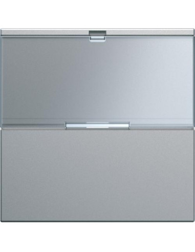 Enjoliveur interrupteur gallery avec porte-étiquette 2 modules titane HAGER WXD002T