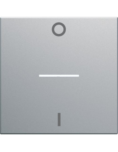 Enjoliveur interrupteur gallery marquage 0-1 a voyant 2 modules titane HAGER WXD013T