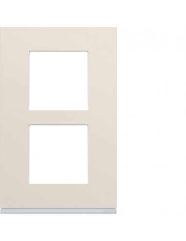 Plaque gallery plastique peint 2 postes verticale 57mm dune HAGER WXP0322