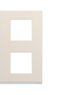 Plaque gallery plastique peint 2 postes verticale 71mm dune HAGER WXP0342