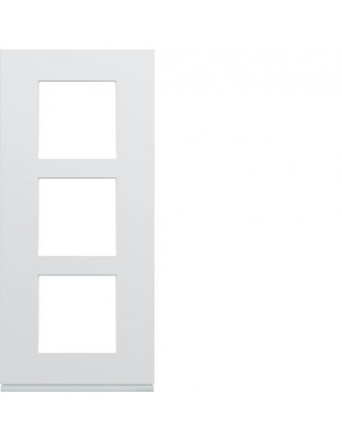 Plaque gallery plastique injecté 3 postes verticale 57mm pure HAGER WXP0023