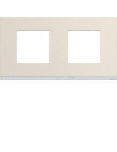 Plaque gallery plastique peint 2 postes horizontale 71mm dune HAGER WXP0312