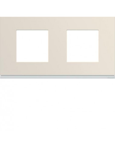 Plaque gallery plastique peint 2 postes horizontale 71mm dune HAGER WXP0312