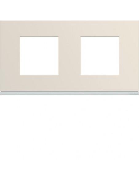 Plaque gallery plastique peint 2 postes horizontale 71mm dune HAGER WXP0312