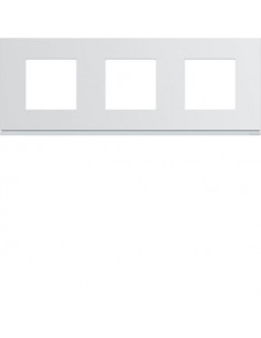 Plaque gallery plastique injecté 3 postes horizontale 71mm pure HAGER WXP0013
