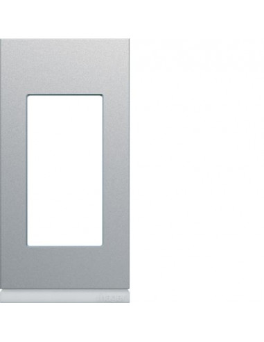 Plaque gallery plastique peint 1 module titane HAGER WXP0101
