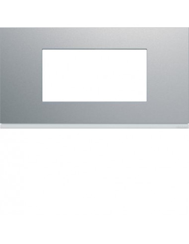 Plaque gallery plastique peint 4 modules entraxe 71mm titane HAGER WXP0104