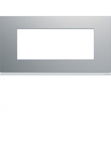 Plaque gallery plastique peint 5 modules entraxe 71mm titane HAGER WXP0105