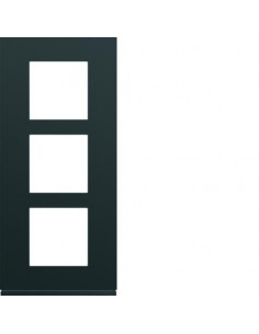 Plaque gallery plastique peint 3 postes verticale 57mm night HAGER WXP0223