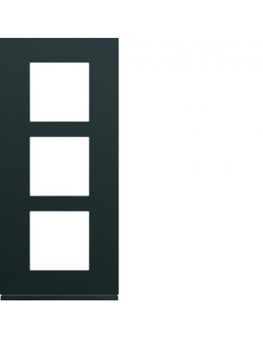 Plaque gallery plastique peint 3 postes verticale 57mm night HAGER WXP0223