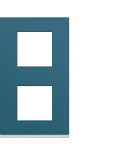 Plaque gallery plastique peint 2 postes verticale 71mm river HAGER WXP0742