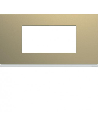 Plaque gallery plastique peint 4 modules entraxe 71mm champagne HAGER WXP0404
