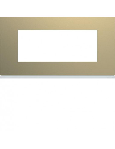 Plaque gallery plastique peint 5 modules entraxe 71mm champagne HAGER WXP0405