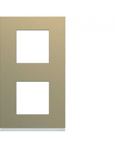 Plaque gallery plastique peint 2 postes verticale 71mm champagne HAGER WXP0442