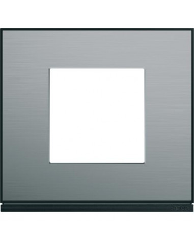 Plaque gallery 1 poste placage steel HAGER WXP2102