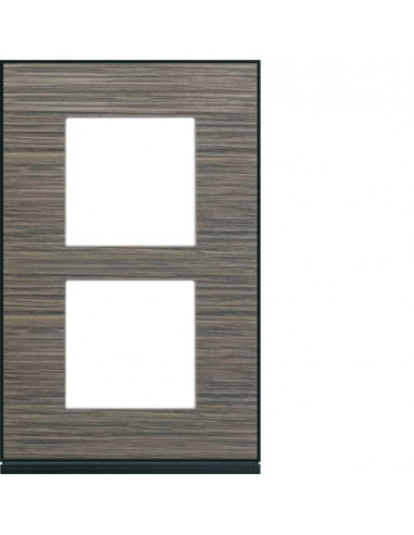 Plaque gallery 2 postes verticale 57mm pecan HAGER WXP2422