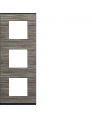 Plaque gallery 3 postes verticale 71mm pecan HAGER WXP2443