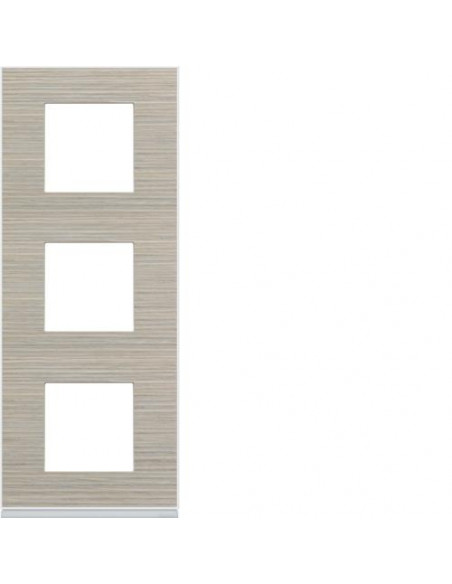 Plaque gallery 3 postes verticale 71mm latté HAGER WXP2543