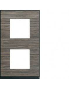 Plaque gallery 2 postes verticale 71 mm pecan HAGER WXP2442