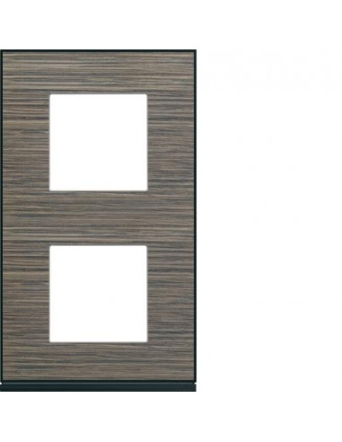 Plaque gallery 2 postes verticale 71 mm pecan HAGER WXP2442