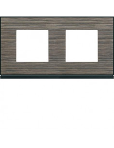 Plaque gallery 2 postes horizontale 71mm pecan HAGER WXP2412