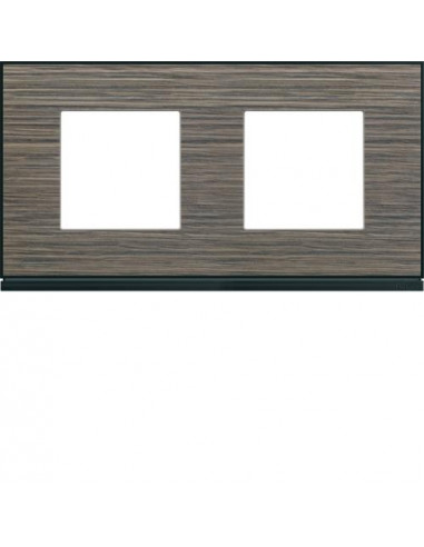Plaque gallery 2 postes horizontale 71mm pecan HAGER WXP2412