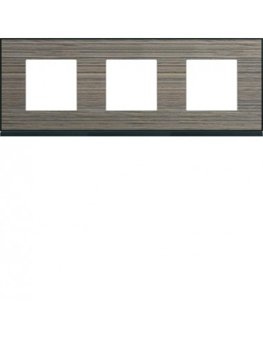 Plaque gallery 3 postes horizontale 71mm pecan HAGER WXP2413