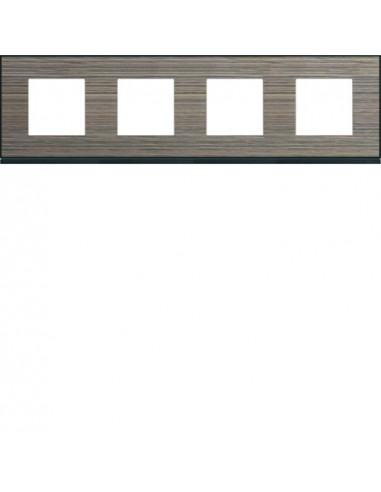 Plaque gallery 4 postes horizontale 71mm pecan HAGER WXP2414