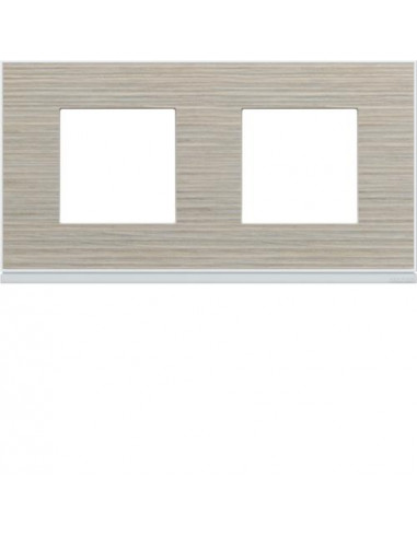 Plaque gallery 2 postes horizontale 71mm latté HAGER WXP2512