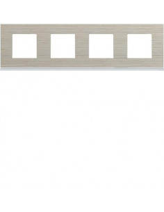 Plaque gallery 4 postes horizontale 71mm latté HAGER WXP2514