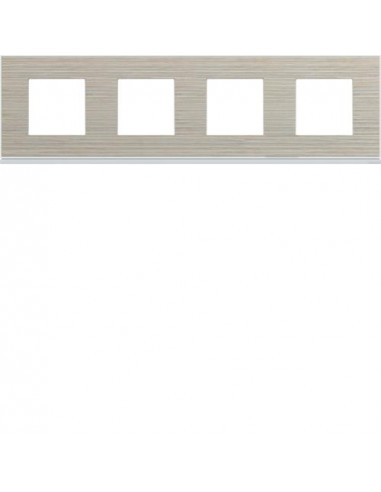 Plaque gallery 4 postes horizontale 71mm latté HAGER WXP2514